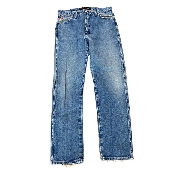Wrangler FR Fire Resistant Relaxed Fit Jeans Mens 36x36 (Measures 34x33) Light - Picture 1 of 9